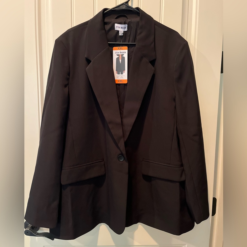 Steve Madden Black Single-Button Blazer
